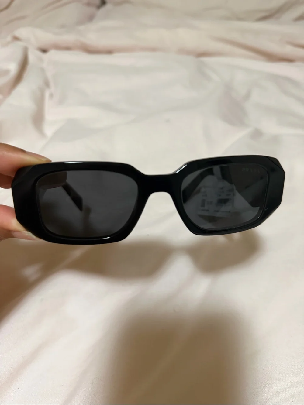 Prada Black Rectangular Symbole Sunglasses